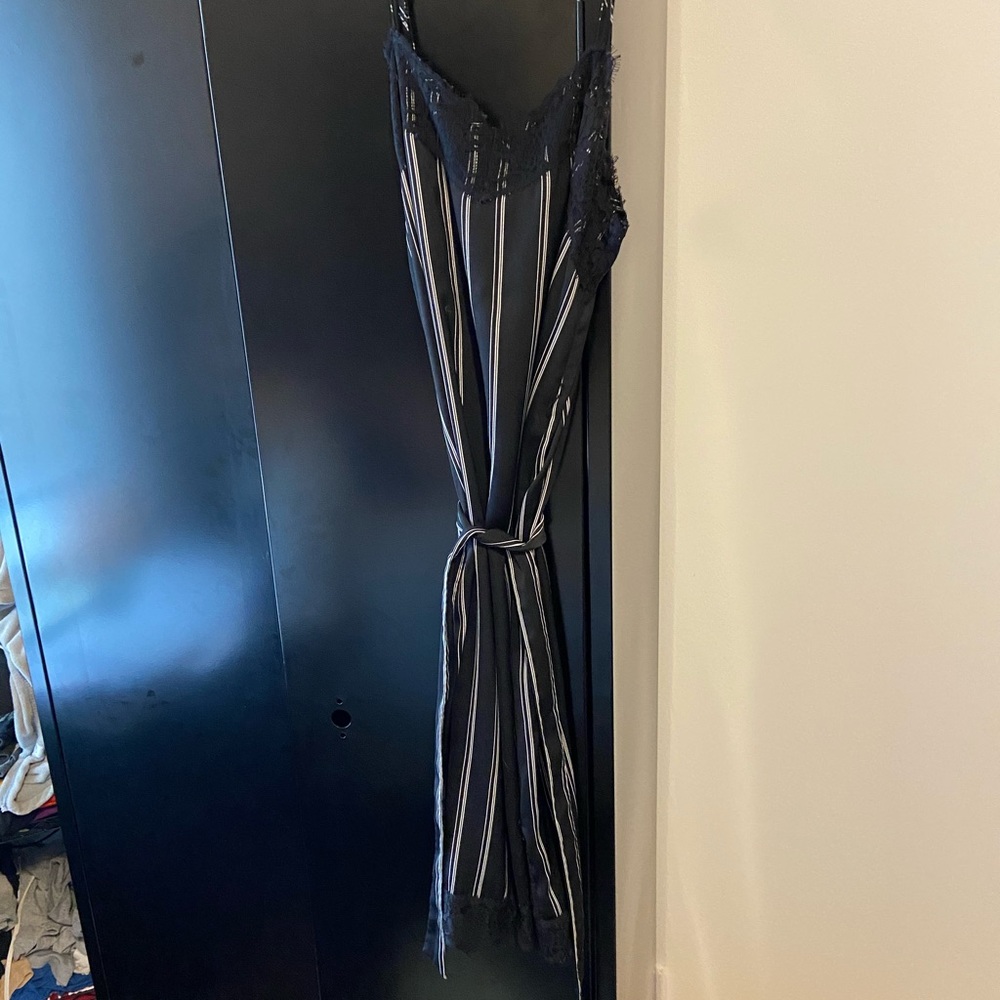 Black and white satin dress